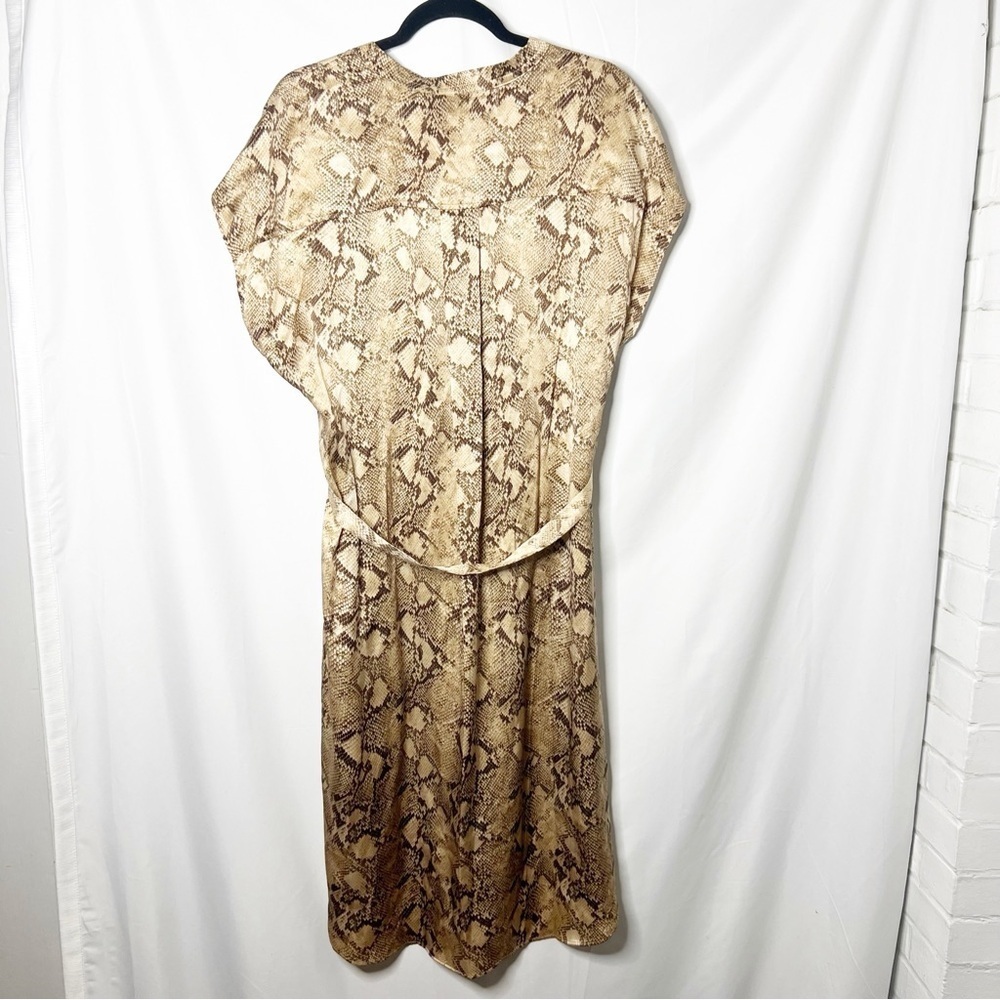 Banana Republic 100% Silk Python Snake Print Butt… - image 2